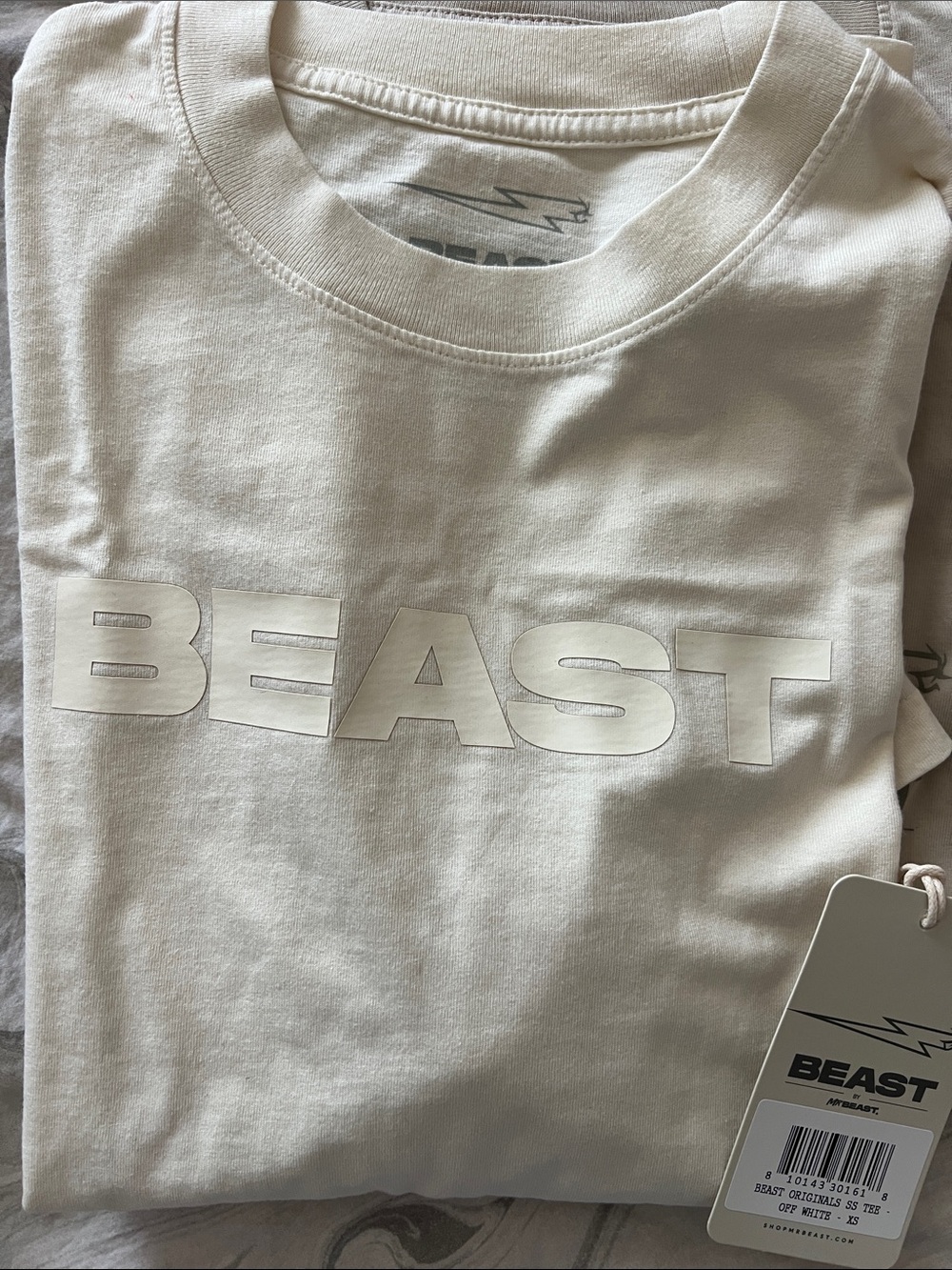 MR. BEAST - Ivory/khak XS Men's Short Sleeve Tee Shirts